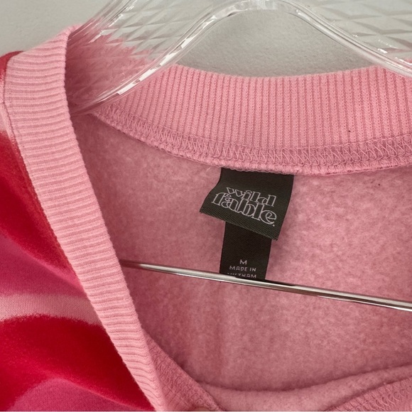Wild Fable Pink and Red Sweatshirt Pink N Red Hearts Front & Back Cozy size M - Picture 4 of 5